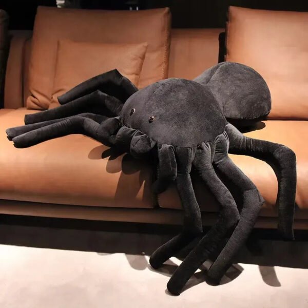 giant creepy black spider plush toy 30 cm