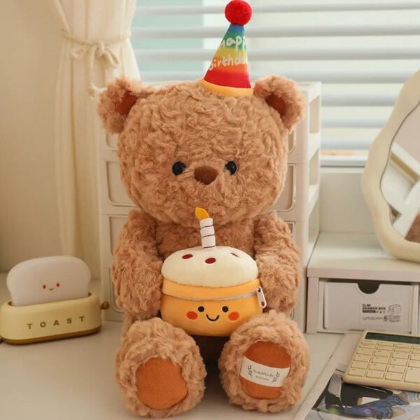 hat birthday bear plushie 40 cm Brown