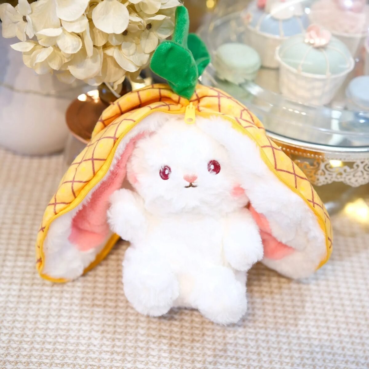 2 in 1 reversible fruit bunny 20 cm Yellow