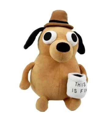 this is fine meme dog plushie 25 cm Default Title